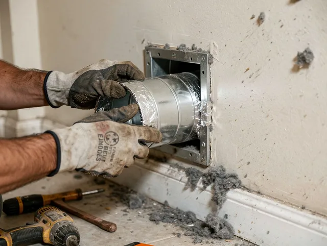 Professional dryer vent repair and installation by North Miami Dryer Vent Cleaning in North Miami