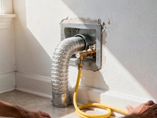 North Miami Dryer Vent Cleaning certified technician performing specialized gas dryer vent cleaning in North Miami
